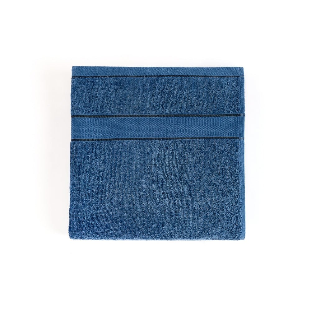 Bliss 100% Cotton Bath Towel Set of 2 – Navy & Pink - Bath Towel | haus & kinder