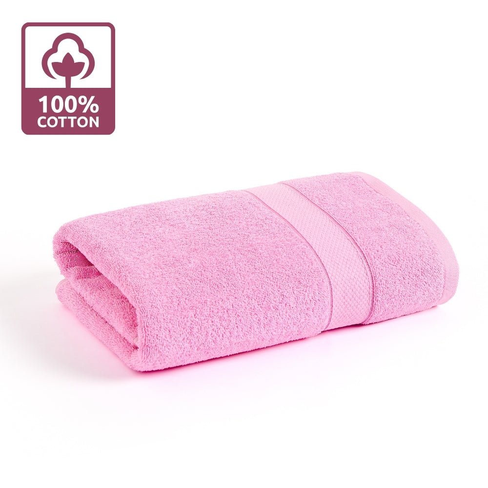 Bliss 100% Cotton Bath Towel Set of 2 – Navy & Pink - Bath Towel | haus & kinder
