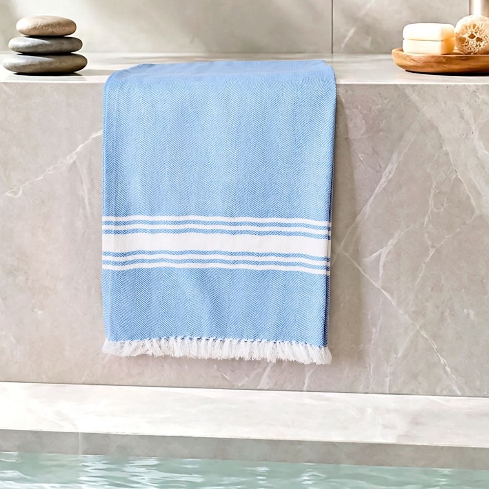 Calista 100% Cotton Bath Towel, Royal Blue - Bath Towel | haus & kinder