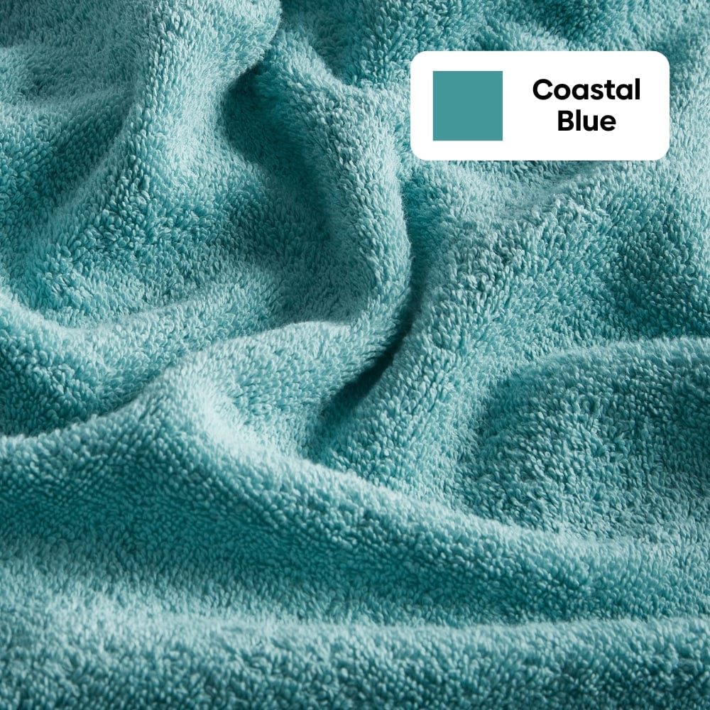 100% Cotton Harmony Combed Bath Towel- Pack Of 2  (Coastal Blue, Taupe)