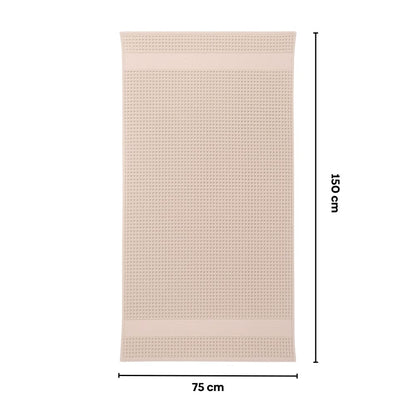 Honeycomb Maple Waffle Solid Bath Towel- Beige