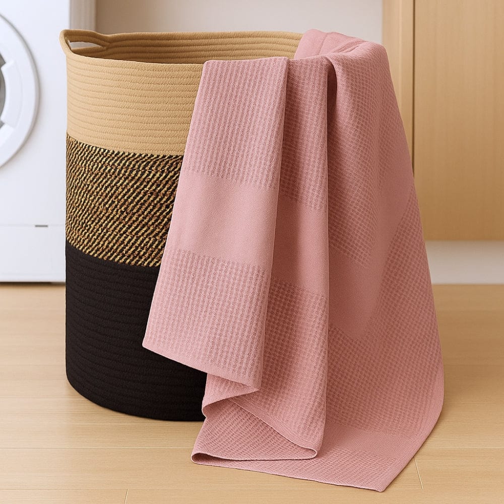 Honeycomb Maple Waffle Solid Bath Towel- Dusty Rose