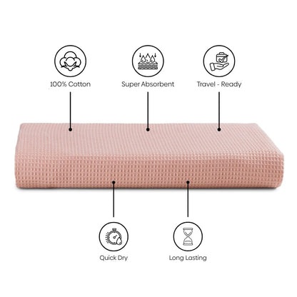 Honeycomb Maple Waffle Solid Bath Towel- Dusty Rose