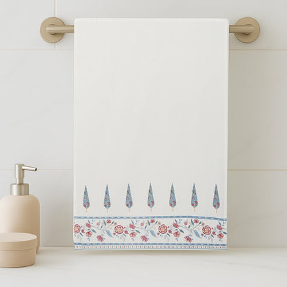 Regalia Waffle Blossom Whisper Bath Towel- White