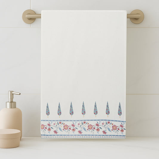 Regalia Waffle Blossom Whisper Bath Towel- White