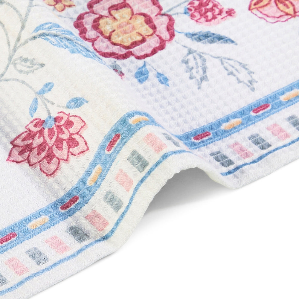 Regalia Waffle Blossom Whisper Bath Towel- White