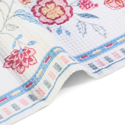 Regalia Waffle Blossom Whisper Bath Towel- White