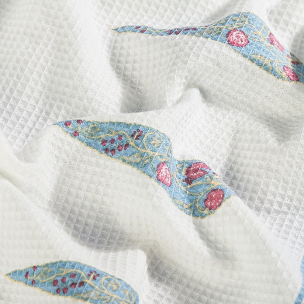 Regalia Waffle Blossom Whisper Bath Towel- White
