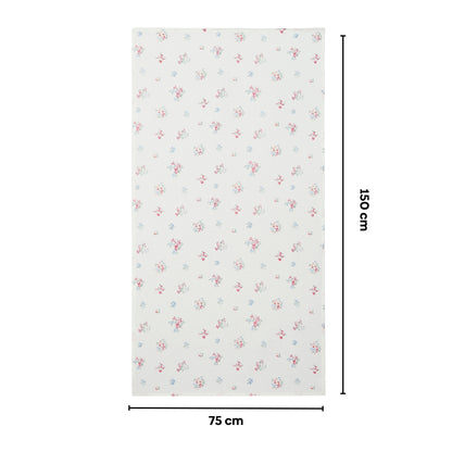 Regalia Waffle Floral Drift Bath Towel- White