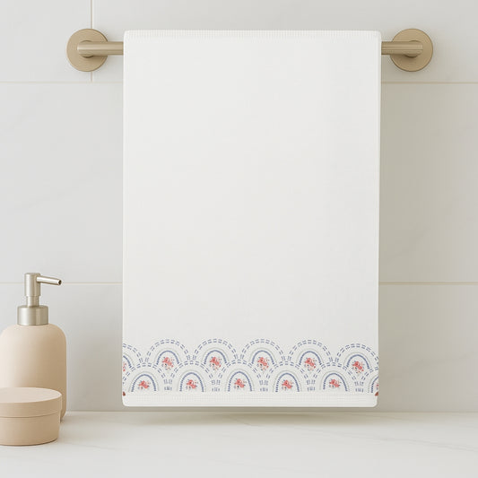 Regalia Waffle Scallop Bliss Bath Towel- White