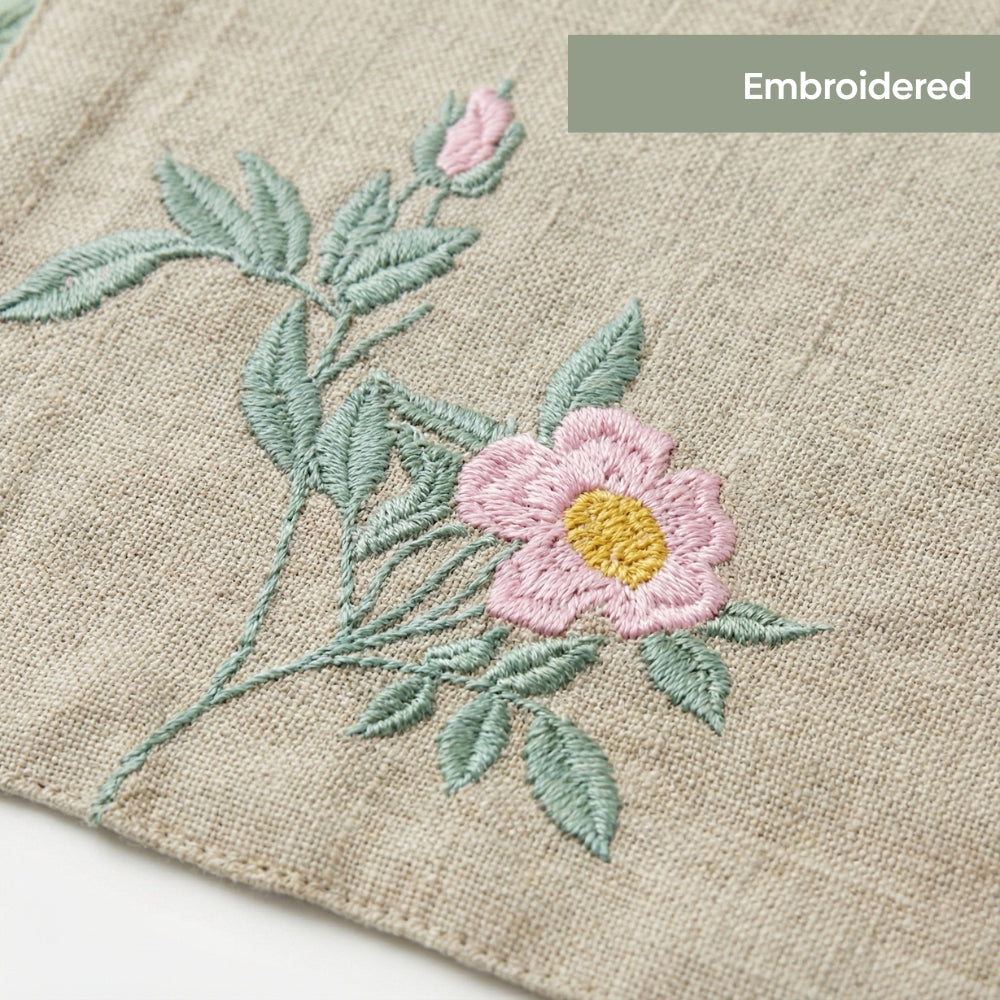 Botanique Clay Embroidered Table Placemats, Taupe (Pack of 2)