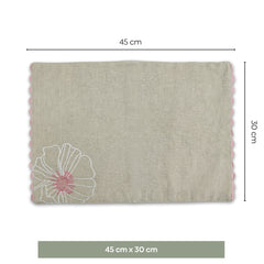Dune Bloom Embroidered Table Placemat , Taupe (Pack of 2) - Table Linen | haus & kinder