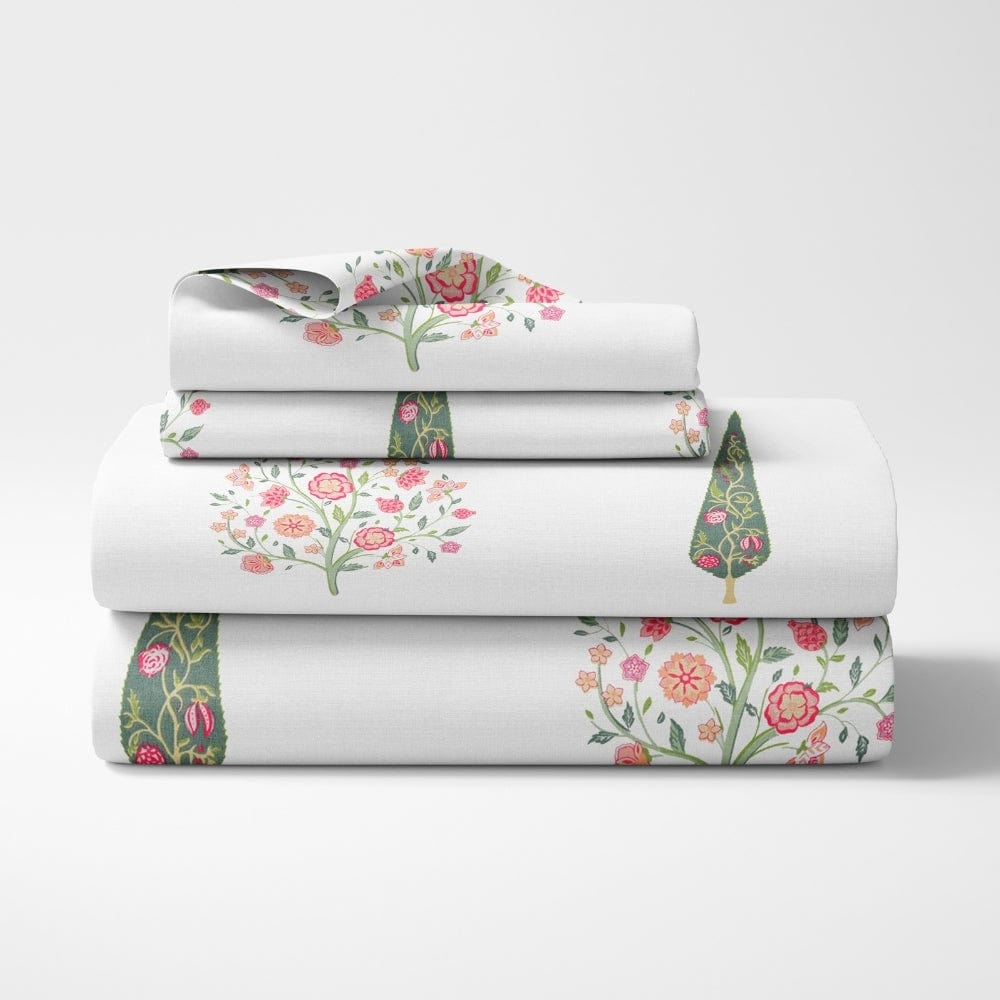 Tree of Life 186 TC Cotton 100% Printed Flat Double Bedsheet - Bedsheets | haus & kinder