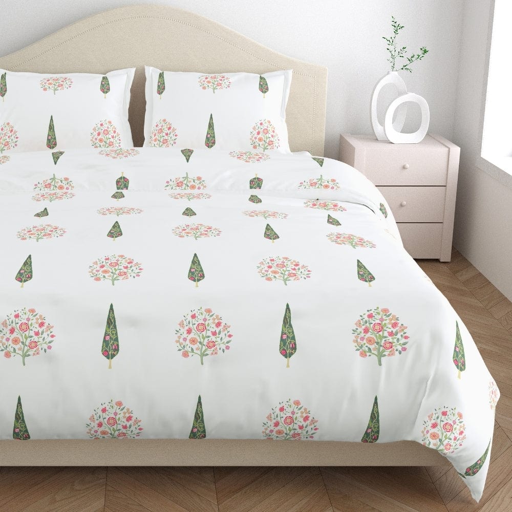 Tree of Life 186 TC Cotton 100% Printed Flat Double Bedsheet