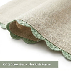 Botanique Clay Embroidered Table Runner, Taupe - Table Linen | haus & kinder