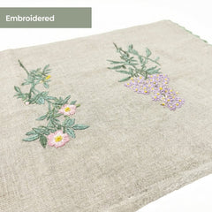 Botanique Clay Embroidered Table Runner, Taupe - Table Linen | haus & kinder