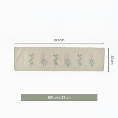 Botanique Clay Embroidered Table Runner, Taupe - Table Linen | haus & kinder