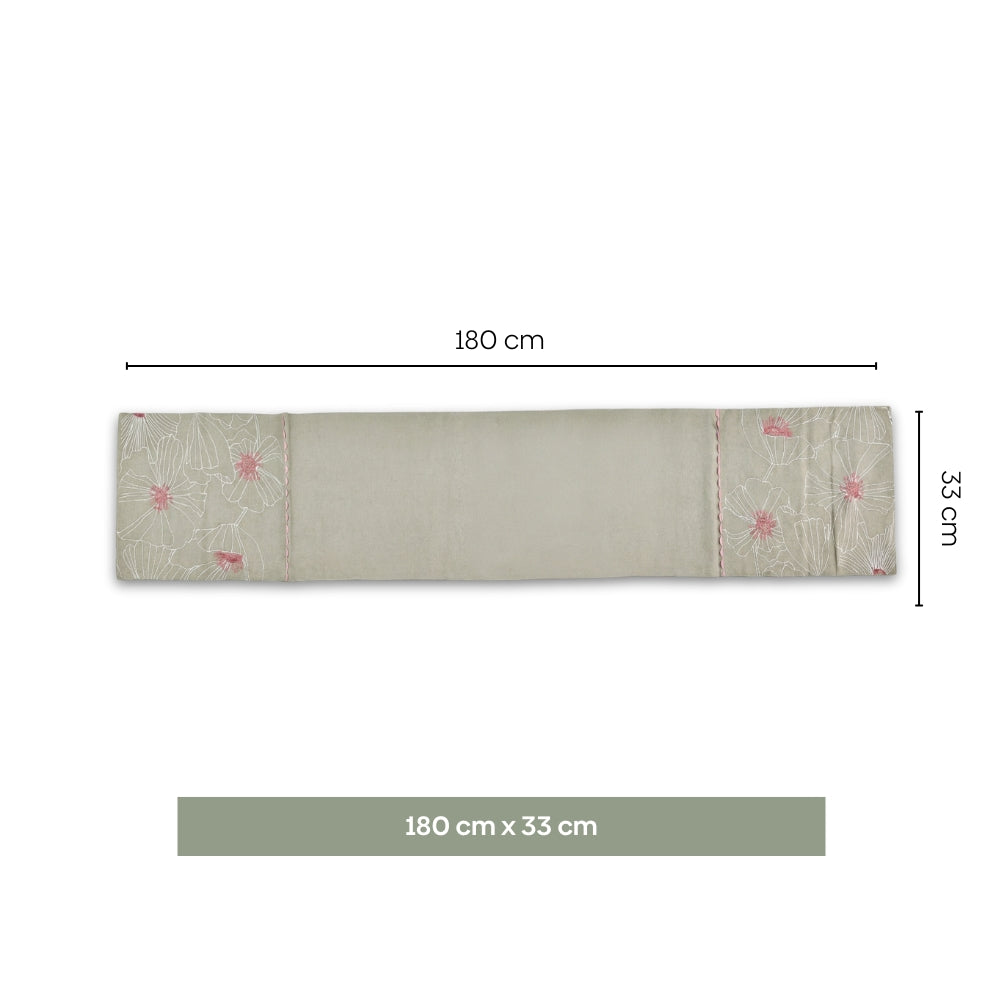 Dune Bloom Embroidered Table Runner, Taupe