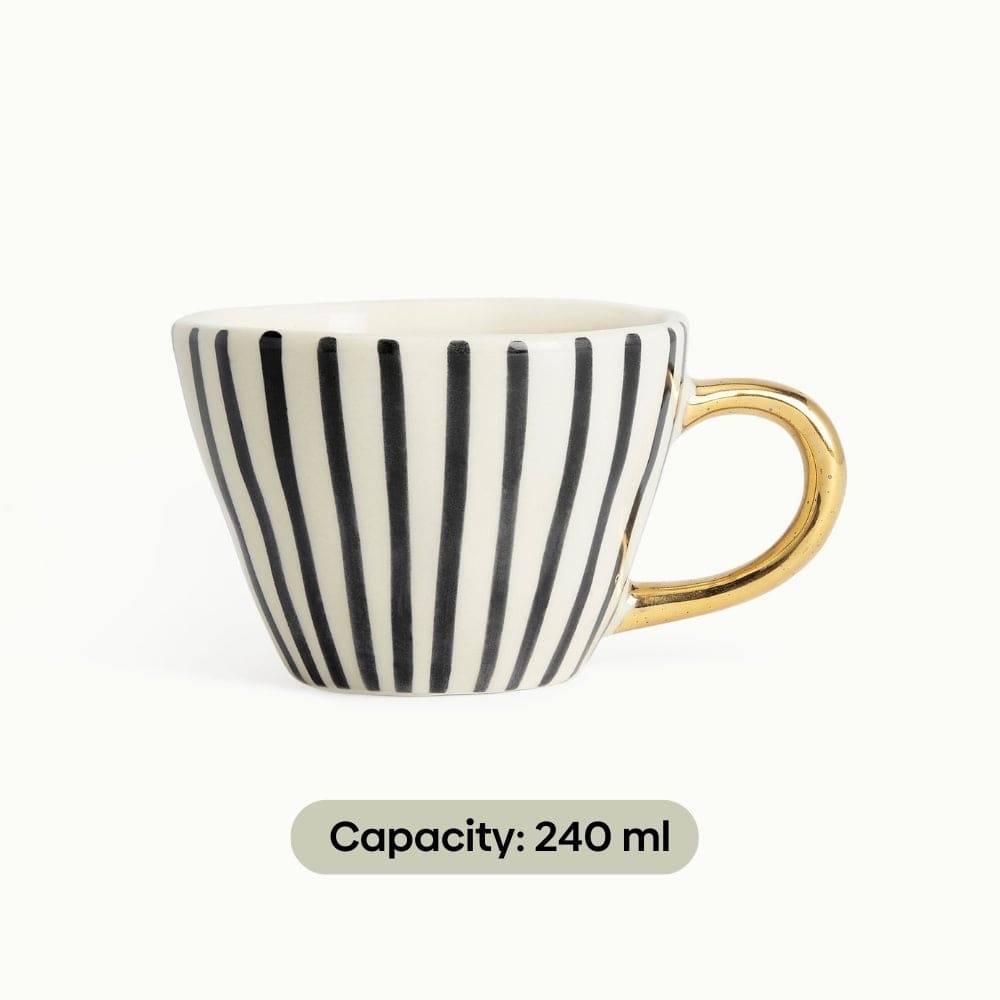 Lovestruck stripe ceramic cup, Set of 2