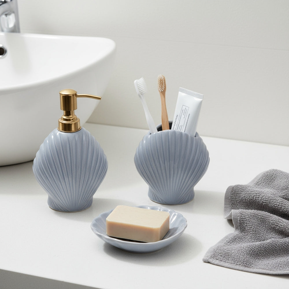 Misty Seashell Bathroom set- Blue
