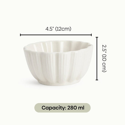 Moon Dancer Ceramic small bowl set of 2, Ivory