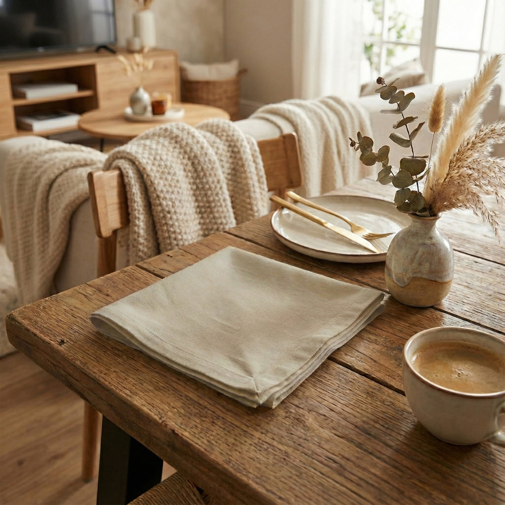 Oat Fold Table Napkin, Taupe (Pack of 4)