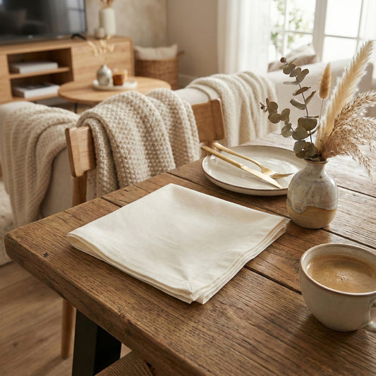 Cream Fold Table Napkin, Ivory (Pack of 4)