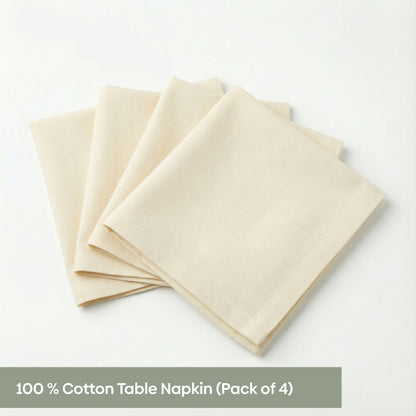 Cream Fold Table Napkin, Ivory (Pack of 4)