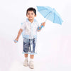 Clear Sky Kids Raincoat with inbuilt backpack extension,Clear Blue (2-5Y)