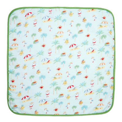 Cotton Muslin-Terry Hooded Towel ( Newborn - 12 Months) - Tropical Retreat