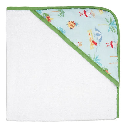 Cotton Muslin-Terry Hooded Towel ( Newborn - 12 Months) - Tropical Retreat