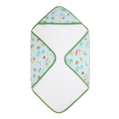 Cotton Muslin-Terry Hooded Towel ( Newborn - 12 Months) - Tropical Retreat