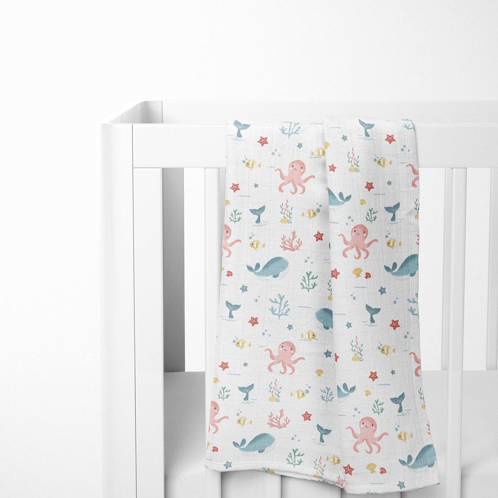 Seashell Collection 100% Cotton Muslin Swaddle Pack of 2