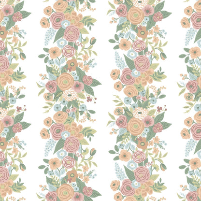 Vintage Peony 100% Cotton Double Fitted Bedsheet, 144 TC
