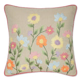 Embroidered Decorative Cushion Cover, Wildflower Bunch