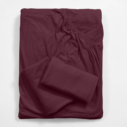 Jersey Fitted Bedsheet - King/Wine