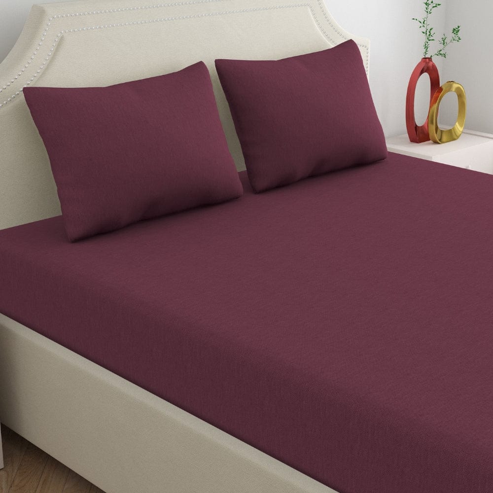 Jersey Fitted Bedsheet - Double/Wine