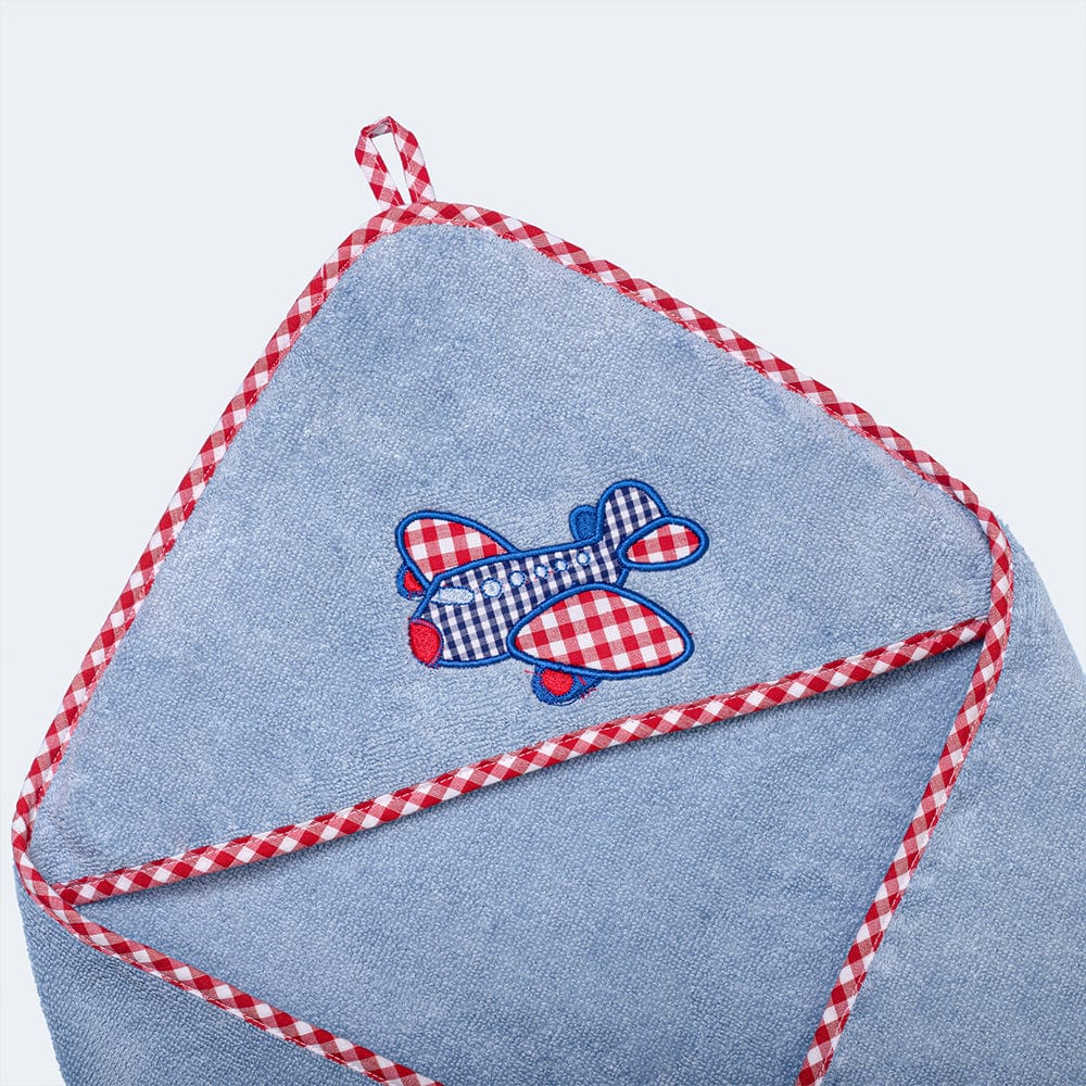 Baby Plane Hooded Towel - Blue