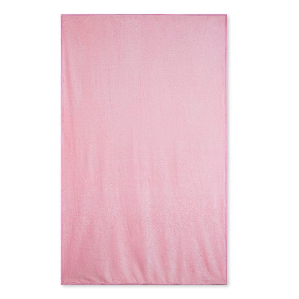 Plain Brush Cloth Super Soft Plush Single  Flannel Blanket-Baby Pink