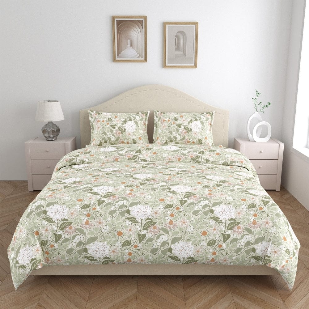 Cottage Bloom 100% Cotton Double Size Bedsheet, 144 TC