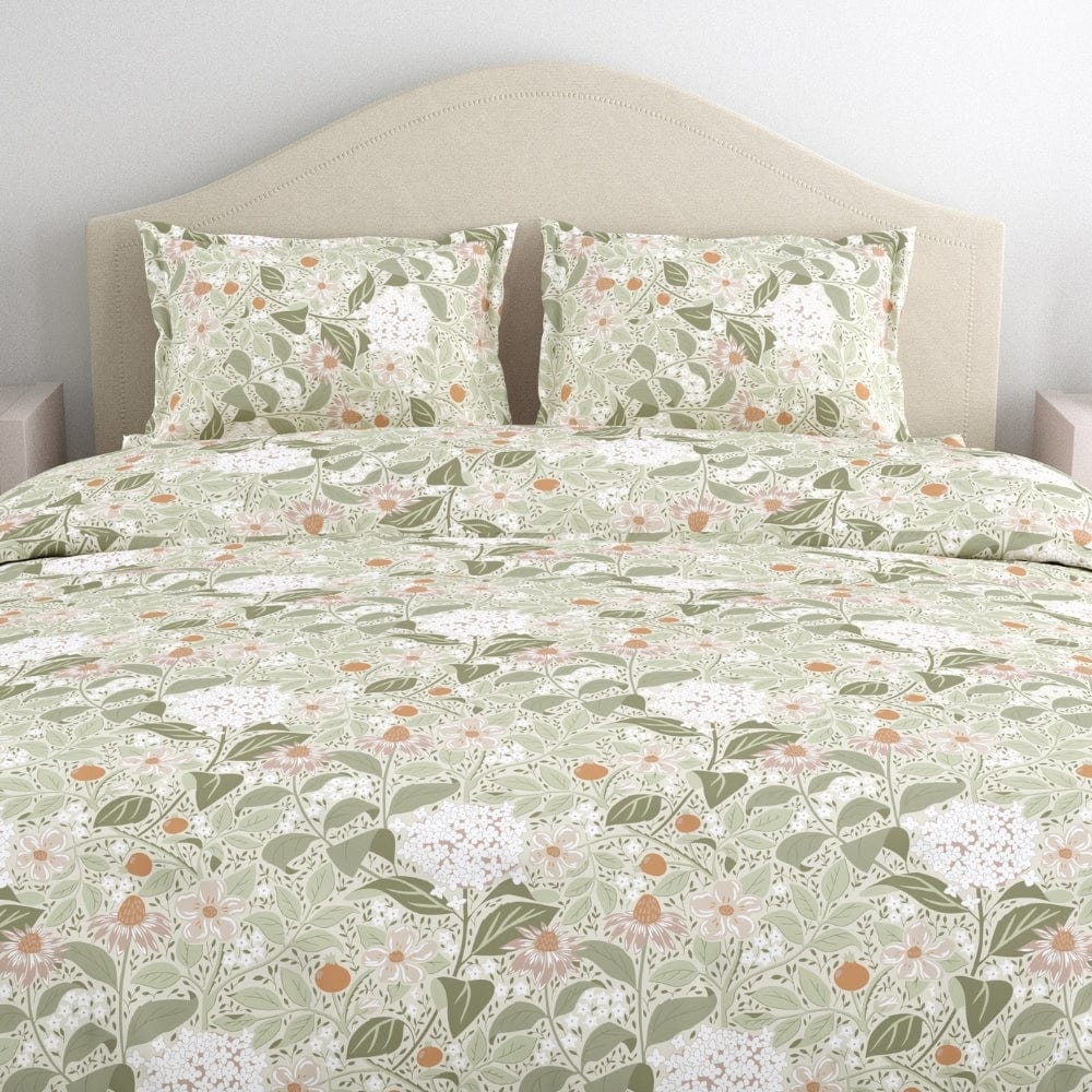 Cottage Bloom 100% Cotton Double Size Bedsheet, 144 TC
