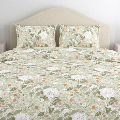 Cottage Bloom 100% Cotton Double Size Bedsheet, 144 TC