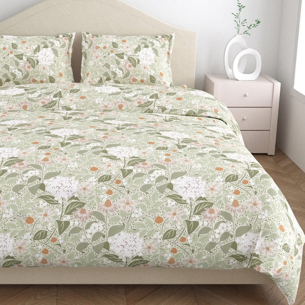Cottage Bloom 100% Cotton Double Size Bedsheet, 144 TC
