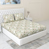 Cottage Bloom 100% Cotton Double Fitted Bedsheet, 144 TC