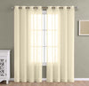 Off White, Sheer Curtain Set of 2 with Pom-Pom