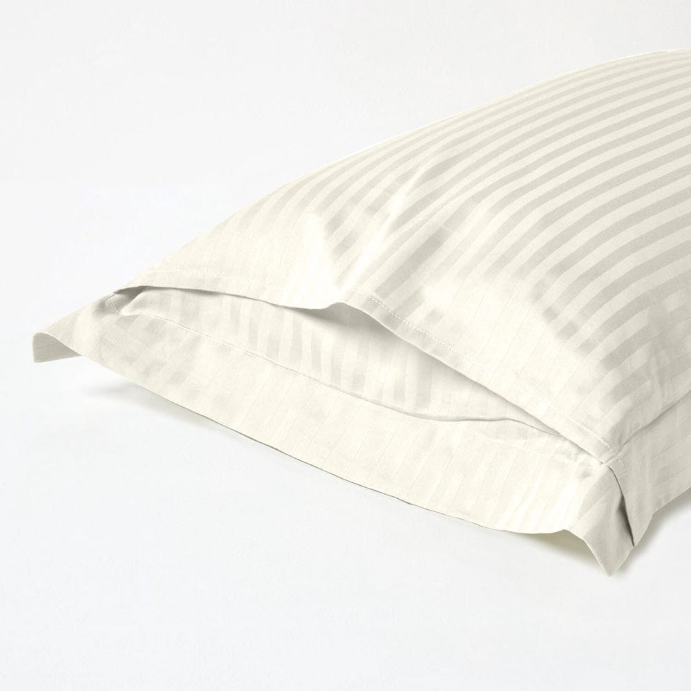 Ivory Satin Stripes Bedsheet, 210 TC