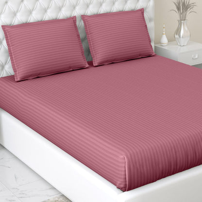 Roseberry Satin Stripes Bedsheet, 210 TC