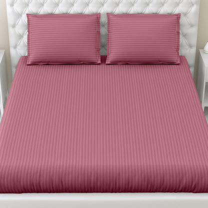 Roseberry Satin Stripes Bedsheet, 210 TC