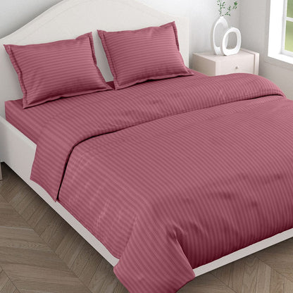 Roseberry Satin Stripes Bedsheet, 210 TC