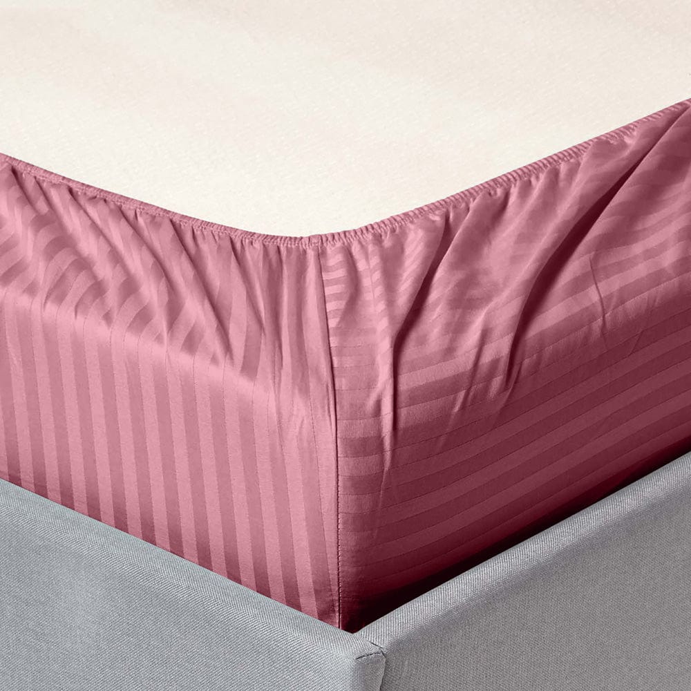 Roseberry Satin Stripes Bedsheet, 210 TC